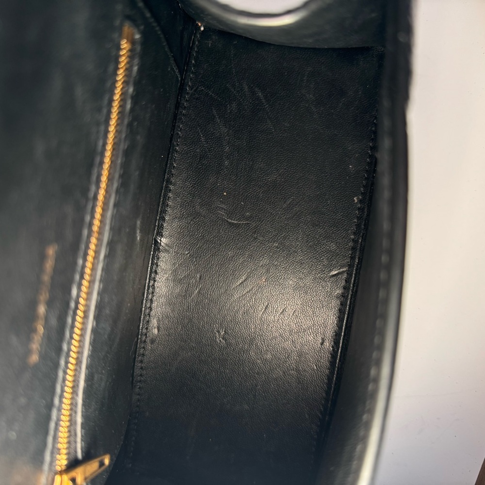 Balenciaga Hourglass Small Black Croc-Embossed Handbag - Picture 11 of 17